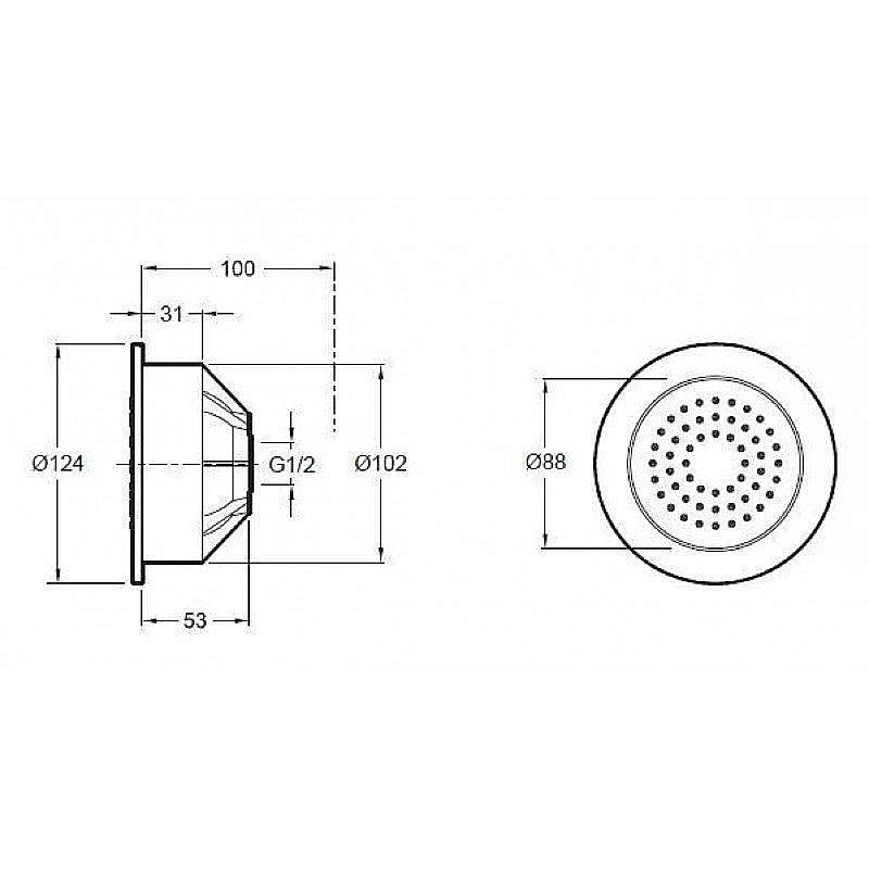 Форсунка для душа Jacob Delafon WATERTILE E8014-CP купить в интернет-магазине сантехники Sanbest