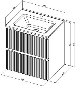 Тумба с раковиной Aquanet Джейн (Flat) 335427/254363 60 маренго для ванной в интернет-магазине Sanbest