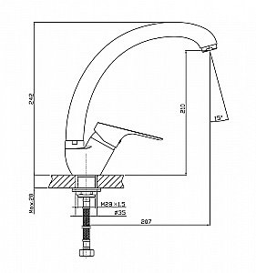 Смеситель для кухни Orange Dia M45-002cr купить в интернет-магазине сантехники Sanbest