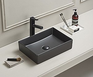 Раковина накладная Gid Geometrico 45 Bm1204 53360 черная матовая купить в интернет-магазине Sanbest