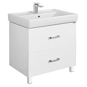 Тумба с раковиной Акватон Америна 80 Н белая глянцевая для ванной в интернет-магазине Sanbest