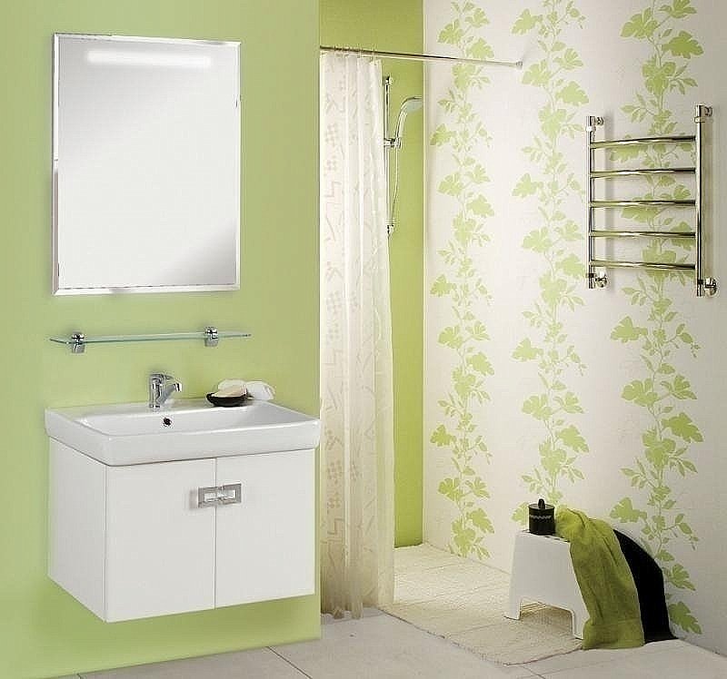 Тумба с раковиной Акватон Оптима 70 белая глянцевая для ванной в интернет-магазине Sanbest