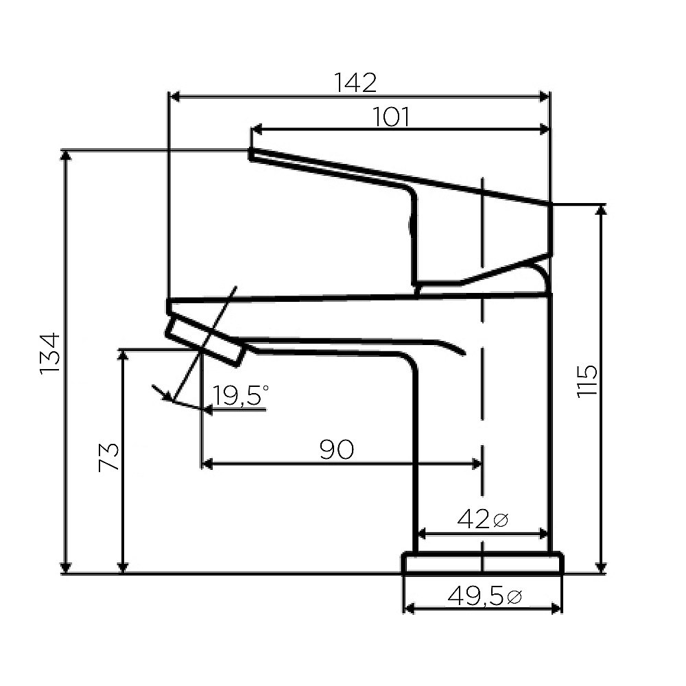 Смеситель для раковины Dorff Prime D4002100 хром купить в интернет-магазине сантехники Sanbest