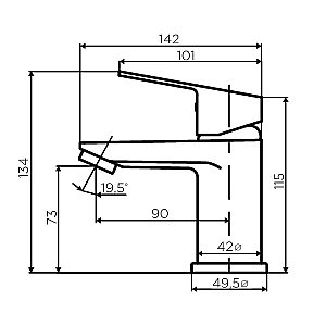 Смеситель для раковины Dorff Prime D4002100 хром купить в интернет-магазине сантехники Sanbest