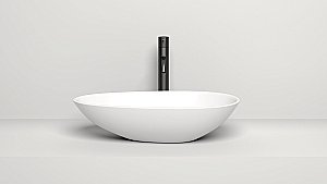 Раковина накладная Salini Paola 1101101G 58 из искусственного камня S-Sense, белая глянцевая купить в интернет-магазине Sanbest