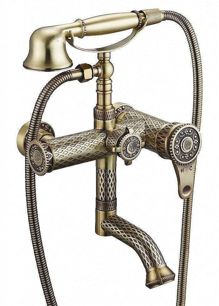 Смеситель для ванны с душем ZORG Antic A 400W-BR купить в интернет-магазине сантехники Sanbest