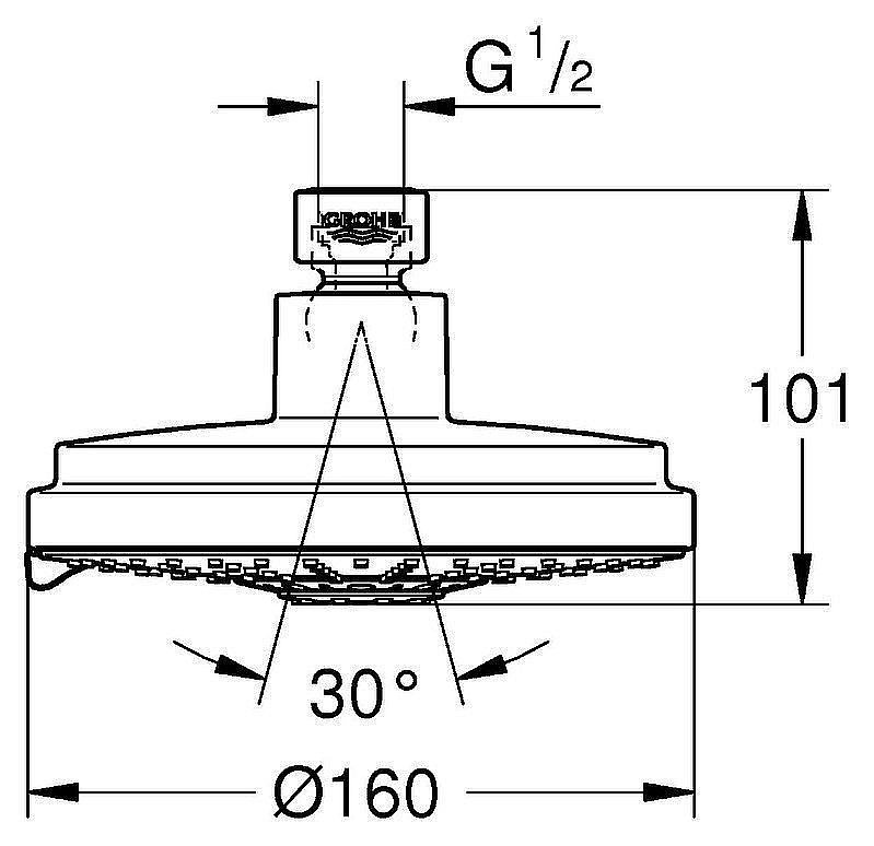 Верхний душ Grohe Rainshower Cosmopolitan 27134000 купить в интернет-магазине сантехники Sanbest