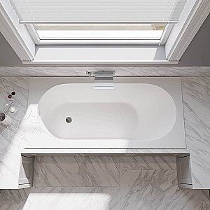 Ванна из искусственного камня Veconi Stampo Slim STMSLIM17075 170х75 белая купить в интернет-магазине Sanbest