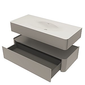 Тумба с раковиной Vincea Caprise 120 VMC-4CA120MLG/VCB-4CA120MWLG светло-серый матовый для ванной в интернет-магазине Sanbest