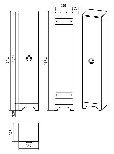 Пенал напольный Misty Лейла 35 П-Лей0501-01 белый для ванной в интернет-магазине сантехники Sanbest