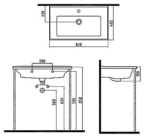 Раковина мебельная Bien Neptun 80 NPLK08001FD1W3000 белая купить в интернет-магазине Sanbest