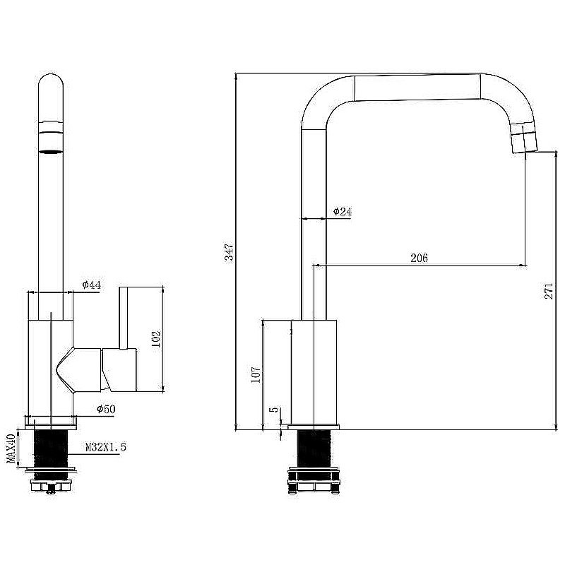 Смеситель для кухни Aquatek AQ1080MB черный купить в интернет-магазине сантехники Sanbest
