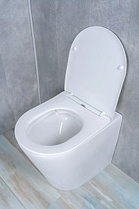 Унитаз приставной Gid TRS-263 белый, с крышкой микролифт, безободковый купить в интернет-магазине Sanbest