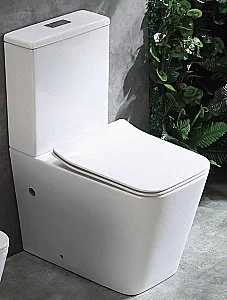 Унитаз напольный CeramaLux 2170AXMW белый матовый, безободковый, с бачком, с крышкой микролифт купить в интернет-магазине Sanbest