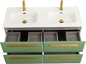 Тумба с раковиной Cezares ECO-CER-N 120 ECO-CER-N-1200-4C-SO-2-PS-P фисташковый софт для ванной в интернет-магазине Sanbest