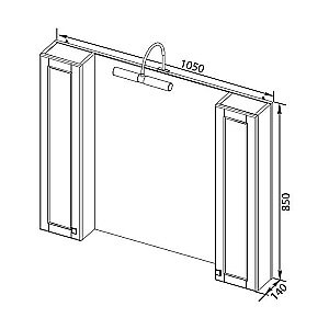Зеркало со шкафом Aquanet Честер 105 белый/золото в ванную от интернет-магазине сантехники Sanbest
