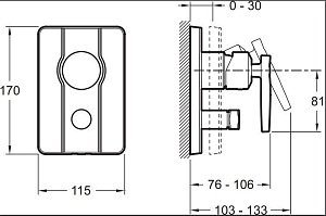 Встраиваемый смеситель для душа Jacob Delafon MODULO E98725-CP купить в интернет-магазине сантехники Sanbest