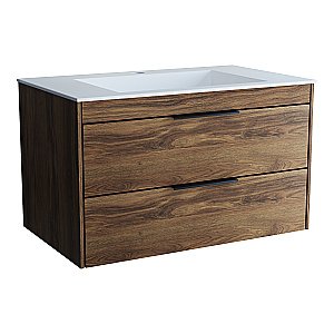 Тумба с раковиной Vincea Chiara 2D 80 VMC-2C2800CO/VCB-13800W тёмный дуб/раковина белая для ванной в интернет-магазине Sanbest