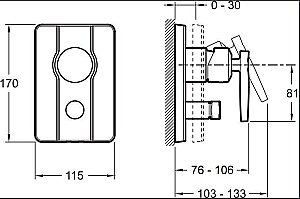 Встраиваемый смеситель для душа Jacob Delafon MODULO E98725-CP купить в интернет-магазине сантехники Sanbest