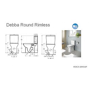 Унитаз напольный Roca Debba ROUND 34299P00Y безободковый, с бачком купить в интернет-магазине Sanbest