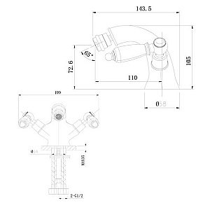 Смеситель для биде Caprigo Adria Classic Metal 03M-530-crm хром купить в интернет-магазине сантехники Sanbest