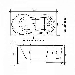 Акриловая ванна Aquanet Corsica 150x75 205478 с к/с купить в интернет-магазине Sanbest