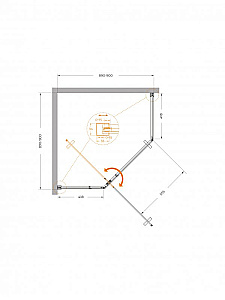 Душевой уголок Cezares PLANE 90х90 P-1-90-C-IN стекло прозрачное/профиль сатин купить в интернет-магазине Sanbest