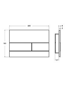 Кнопка для инсталляции Cezares LUX-GN-1-BORO черная глянцевая, брашированное золото купить в интернет-магазине сантехники Sanbest