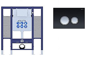 Инсталляция для унитаза Aquatek INS-0000015 с кнопкой KDI-0000029 черная/хром купить в интернет-магазине сантехники Sanbest