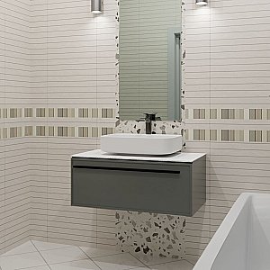 Тумба с раковиной LA FENICE Elba Grigio 100 серая/столешница белая для ванной в интернет-магазине Sanbest