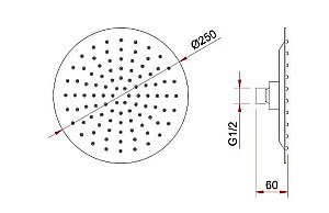 Верхний душ Berges VENTAS 74003 хром купить в интернет-магазине сантехники Sanbest