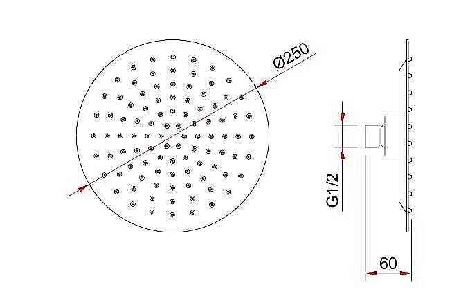 Верхний душ Berges VENTAS 74003 хром купить в интернет-магазине сантехники Sanbest