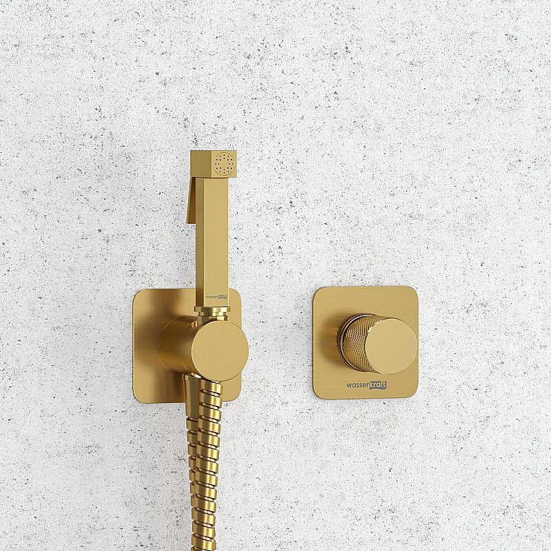 Гигиенический душ WasserKRAFT Schunter 8200 SET2874 золото матовое купить в интернет-магазине сантехники Sanbest
