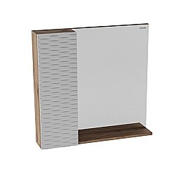 Зеркало со шкафом Grossman АЛЬБА 80 левый Веллингтон/белый в ванную от интернет-магазине сантехники Sanbest