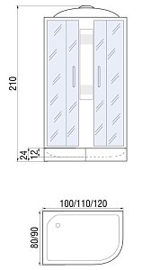 Душевая кабина с низким поддоном River Nara 120x90 купить в интернет-магазине Sanbest