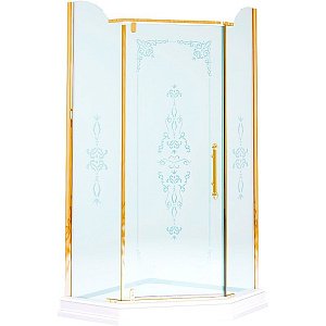 Душевой уголок Migliore Diadema 24157 90x90 стекло прозрачное/декор золото купить в интернет-магазине Sanbest