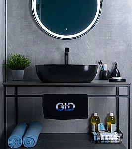 Раковина накладная Gid Geometrico 50 Bm1302 53348 черная матовая купить в интернет-магазине Sanbest