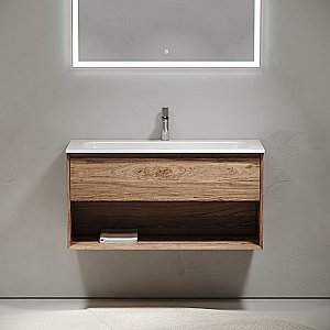 Тумба с раковиной Sancos Marmi 1.0 MR1.0100ECH дуб чарльстон для ванной в интернет-магазине Sanbest