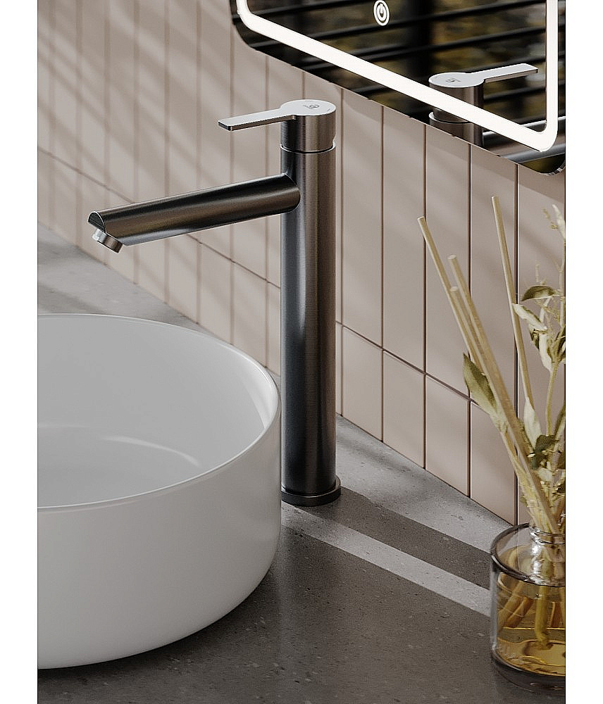 Cмеситель для раковины Agger Easy A3112155 оружейная сталь матовая купить в интернет-магазине сантехники Sanbest