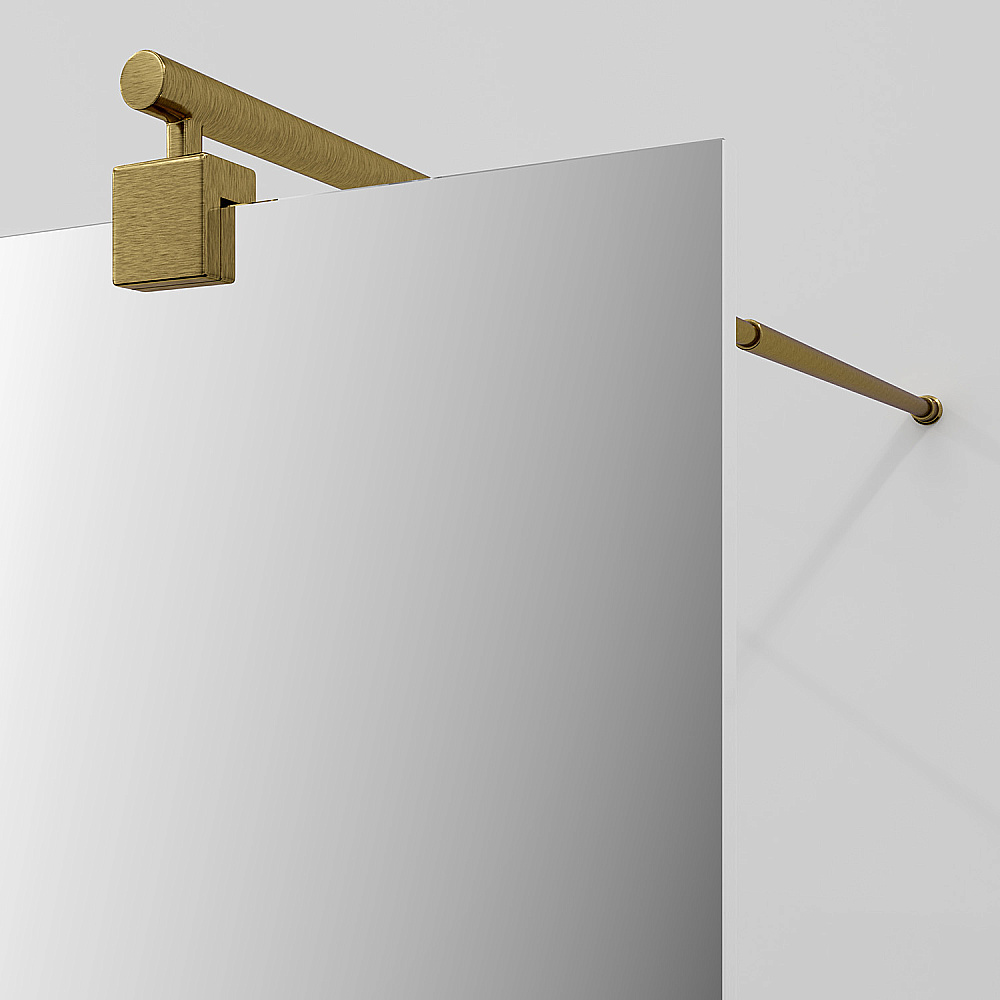 Душевое ограждение WasserKRAFT Vechte 60W44BG-MR 100 фиксатор золото матовое/стекло зеркальное купить в интернет-магазине Sanbest