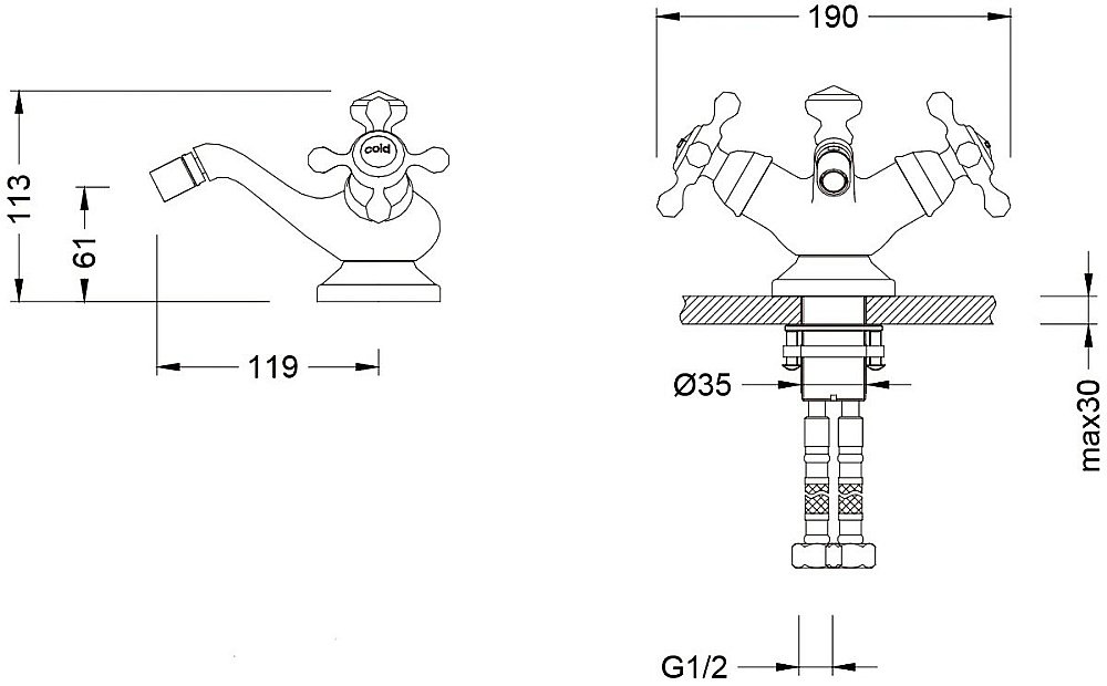 Смеситель для биде Schein Saine 8053023VF купить в интернет-магазине сантехники Sanbest