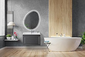 Тумба с раковиной Cezares Giubileo-N 80 GIUBILEO-N-80-1C-SO-TIT-P титан для ванной в интернет-магазине Sanbest