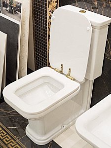 Унитаз напольный Kerasan Waldorf 4117 с бачком 4181 Белый/кнопка бронза купить в интернет-магазине Sanbest