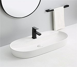 Раковина накладная Ceramalux N 81,5 D1347 белая купить в интернет-магазине Sanbest