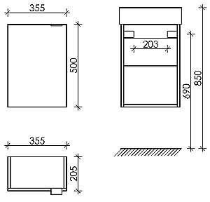 Тумба с раковиной Sancos Mini  MN35W белый глянец для ванной в интернет-магазине Sanbest