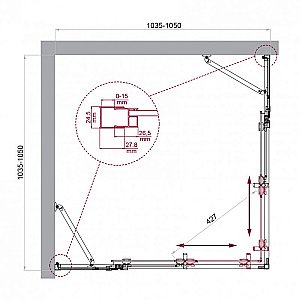 Душевой уголок BelBagno LUCE-A-22-80+25-C-Cr 105 стекло прозрачное/профиль хром купить в интернет-магазине Sanbest
