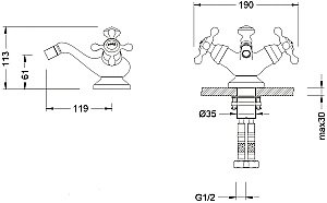Смеситель для биде Schein Saine 8053023VF купить в интернет-магазине сантехники Sanbest