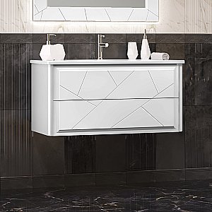 Тумба с раковиной Опадирис ЛУИДЖИ 00-00006177 100 белая матовая для ванной в интернет-магазине Sanbest