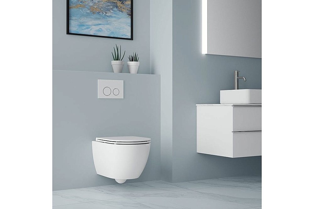 Унитаз подвесной Art&Max TORINO AM823-V/SC белый, с сиденьем микролифт, безободковый купить в интернет-магазине Sanbest