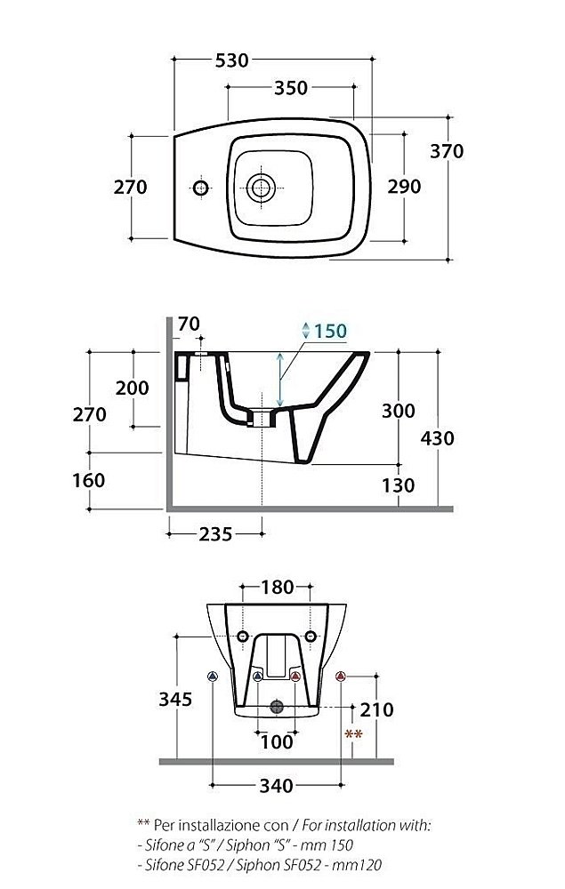 Биде подвесное GLOBO Daily DAS09.BI*1 купить в интернет-магазине Sanbest